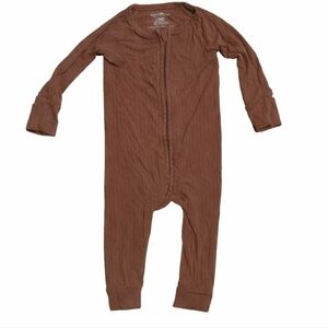 Brave Little Ones Neutral Bamboo Zip Footie 6–12M